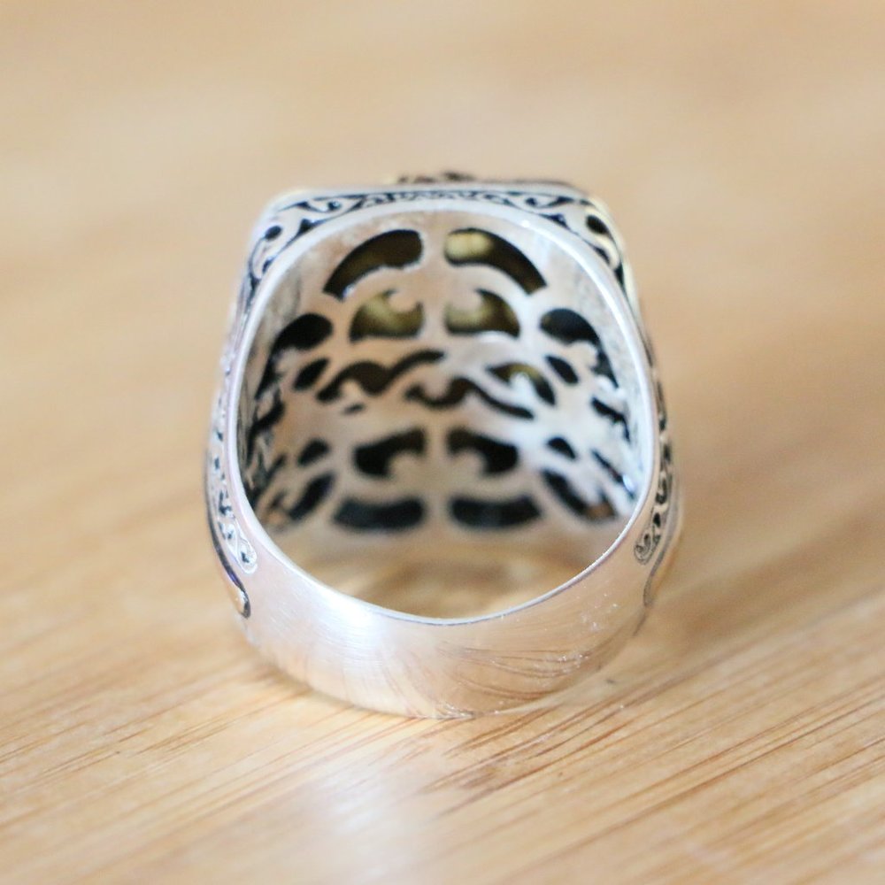 925 Sterling Silver Men's Ring with Tiger Eye -Super Elegant - Picture 11 of 13